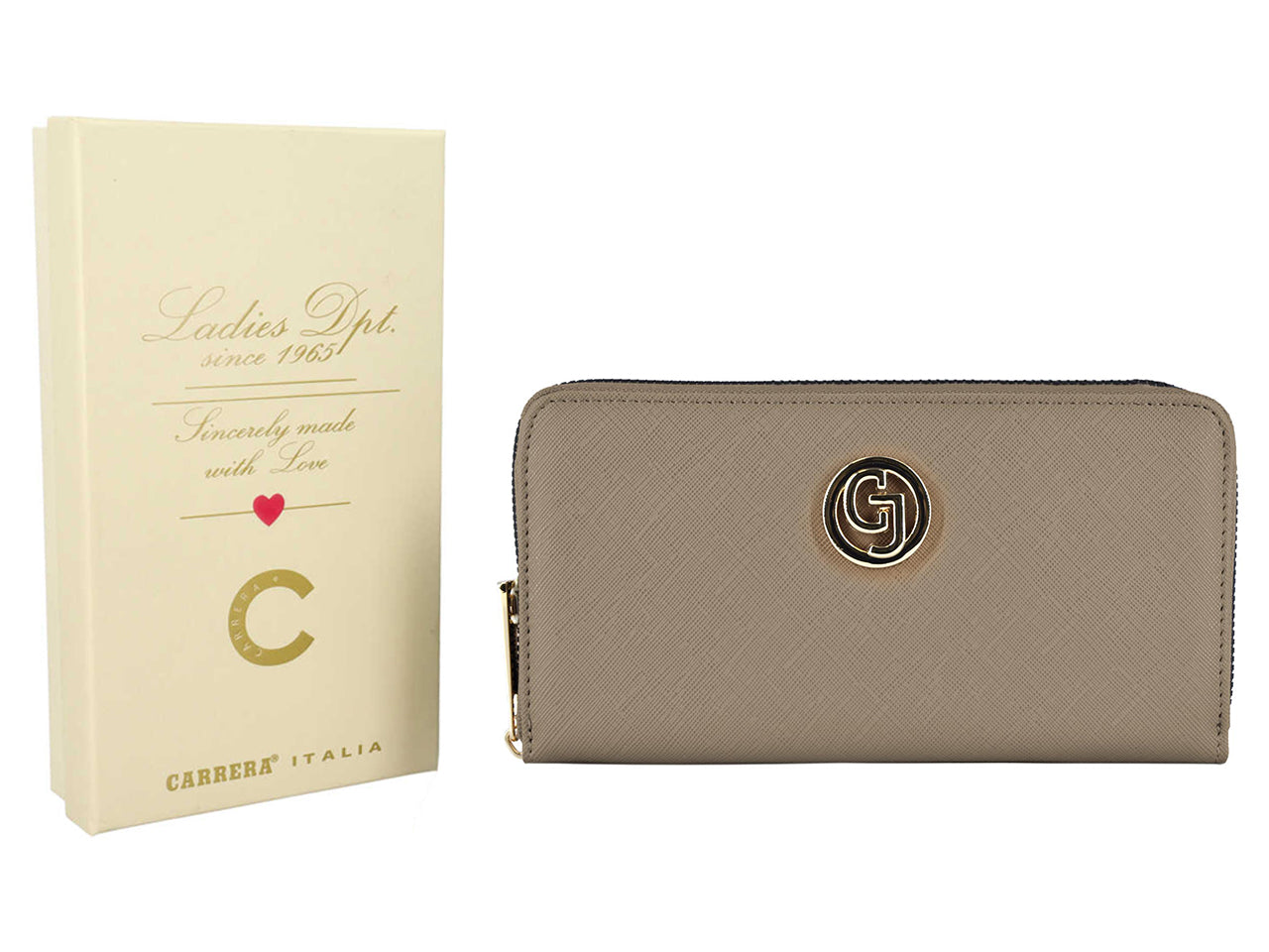 Carrera claire collection zip around beige scuro