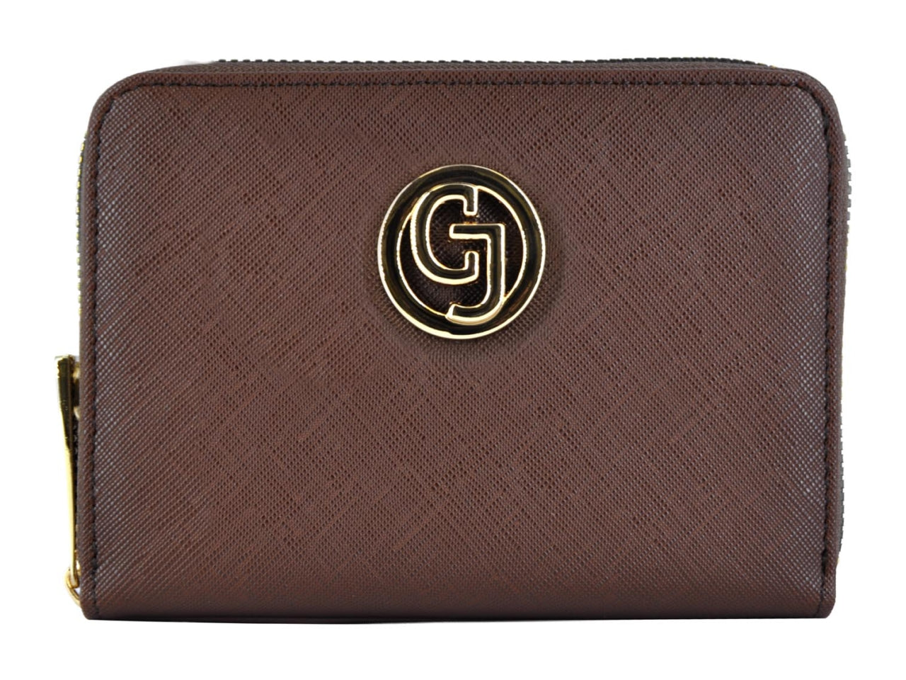 Carrera claire collection zip around bifold piccolo marrone scuro