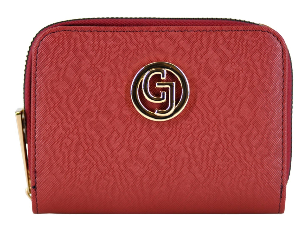 Carrera claire collection zip around bifold piccolo rosso scuro
