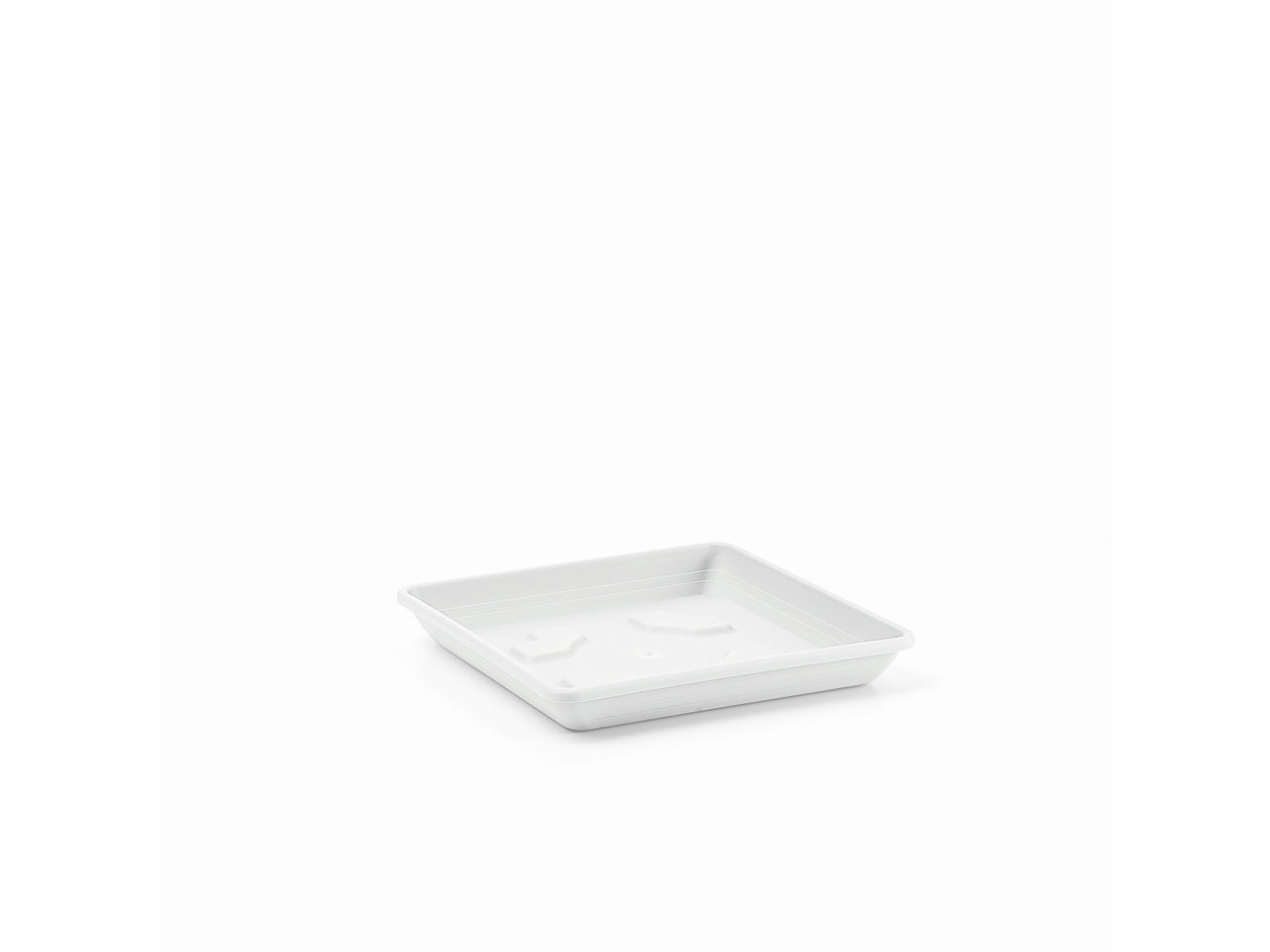 Sottovaso quadrato 12cm bianco, per vasi da 14cm