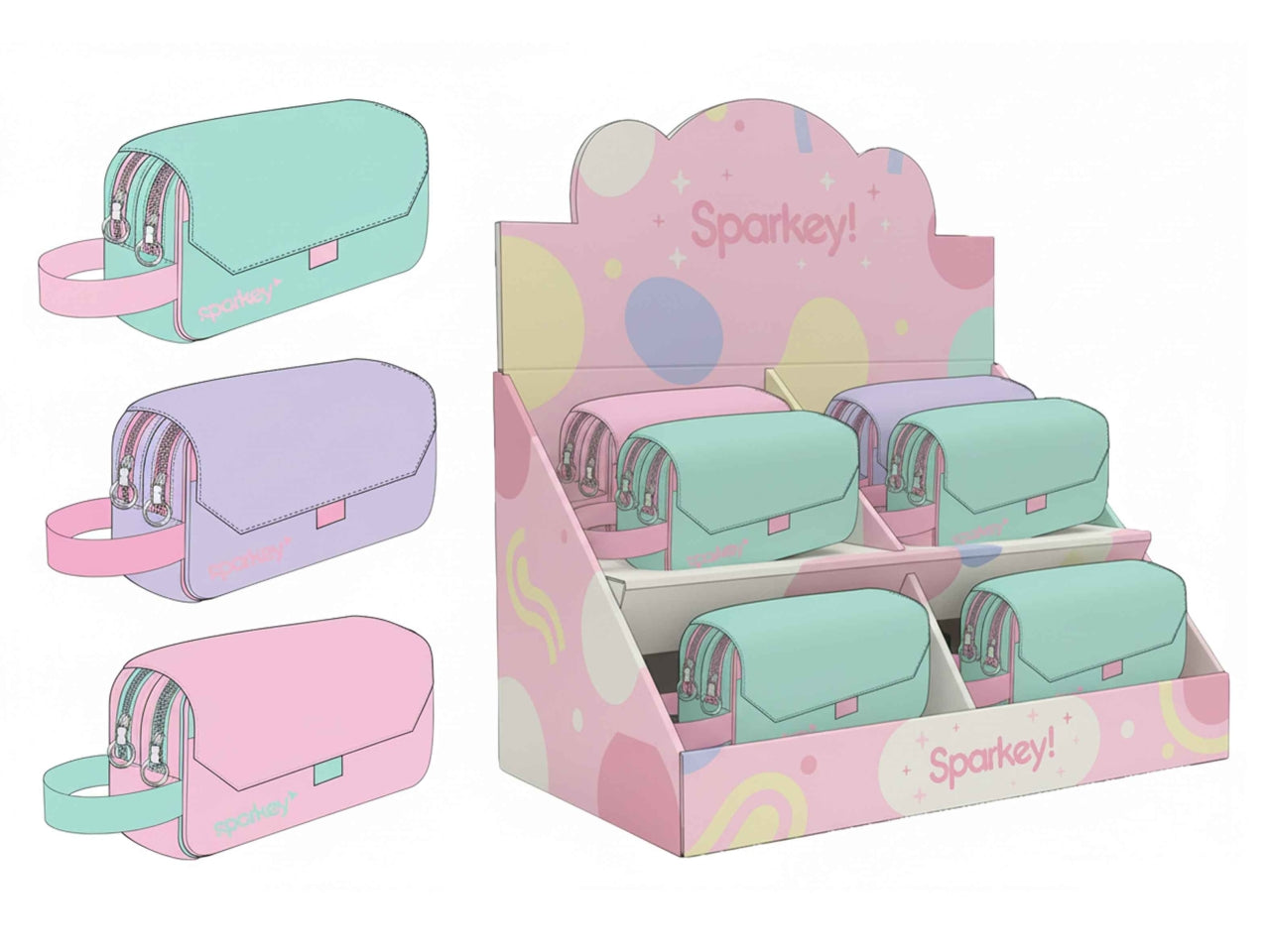 Astuccio bauletto Sparkey pastel, modelli assortiti