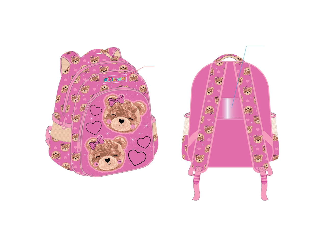 Zaino asilo con Led e peluche Playtoy