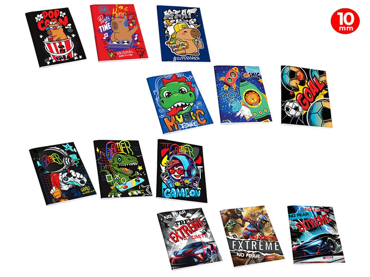 Quaderno maxi Active 20 fogli 80 gr, rigatura 10 mm, versione boy, confezione da 10 pezzi