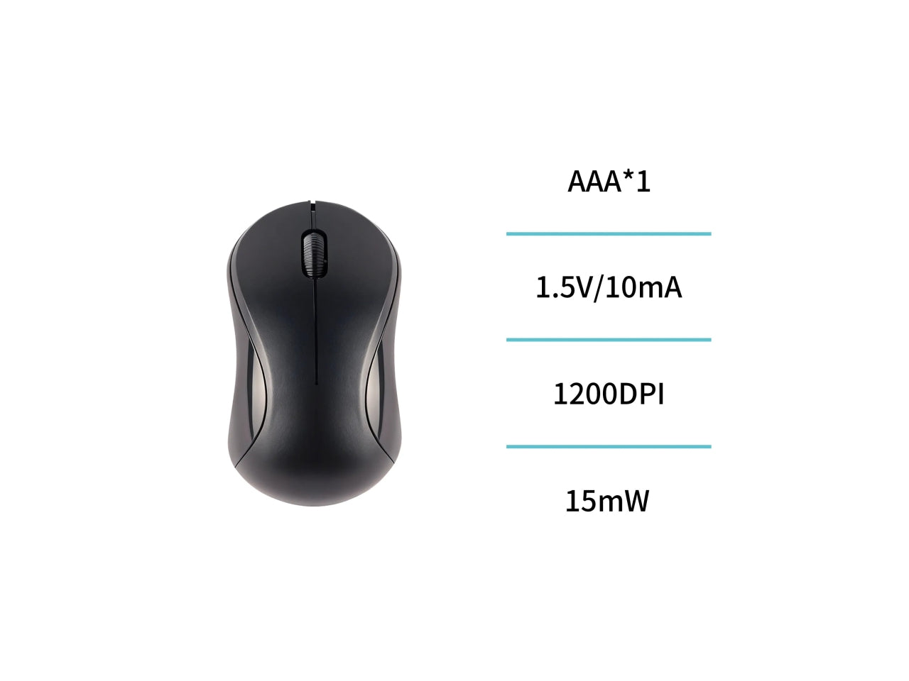 Mouse wireless 3D 2,4g nero