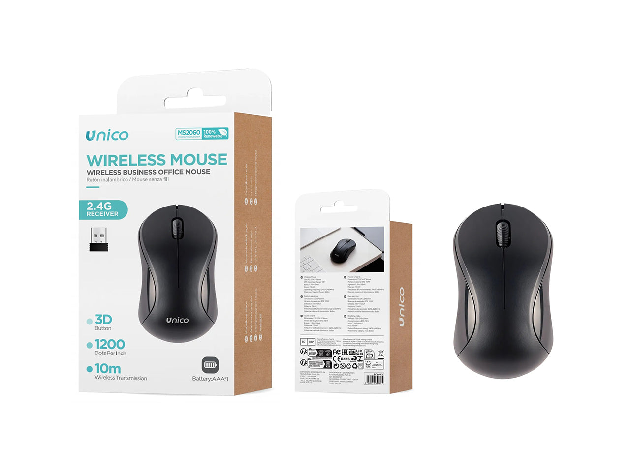 Mouse wireless 3D 2,4g nero