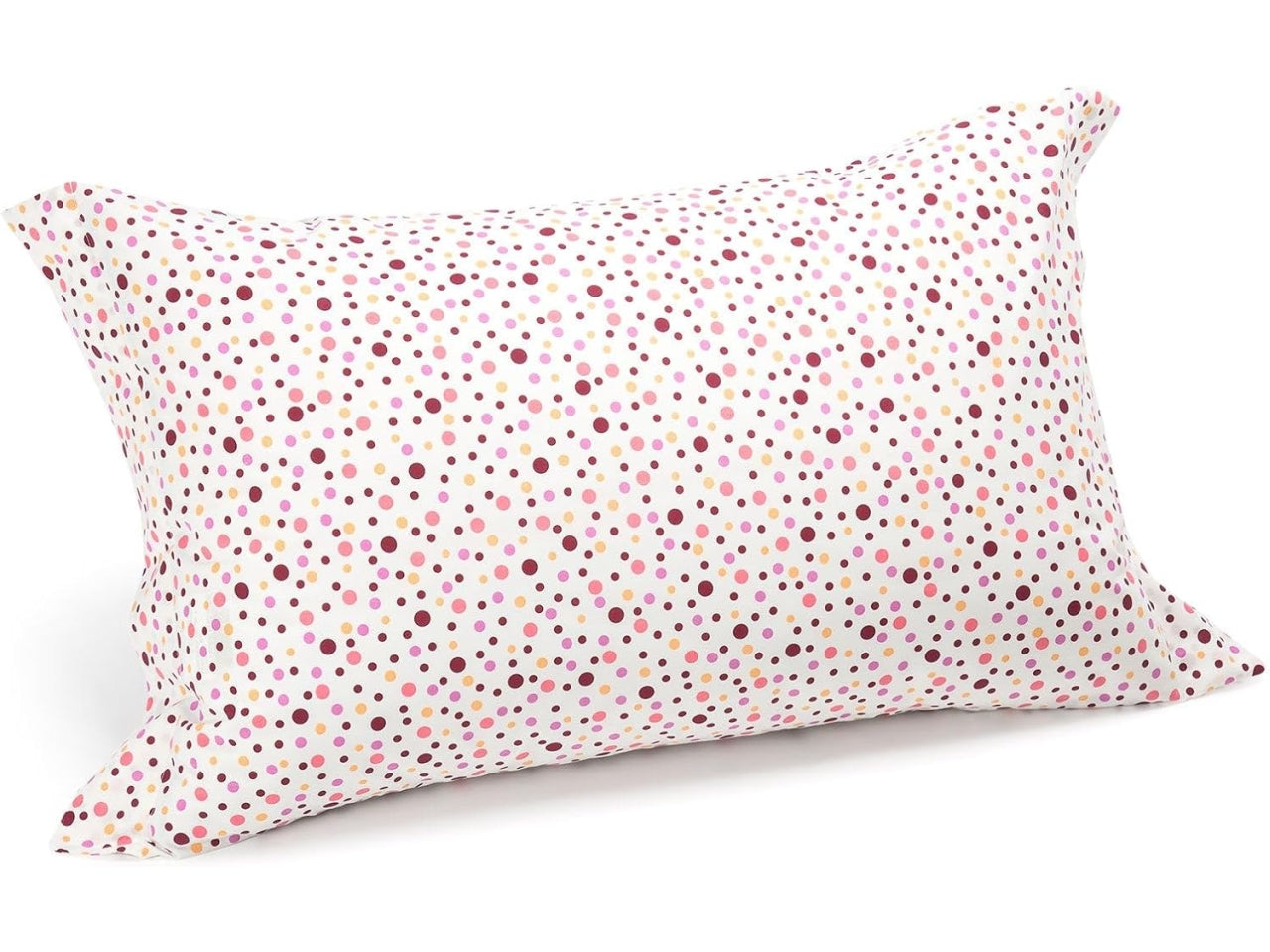 Coppia federe pois 50x80cm corallo