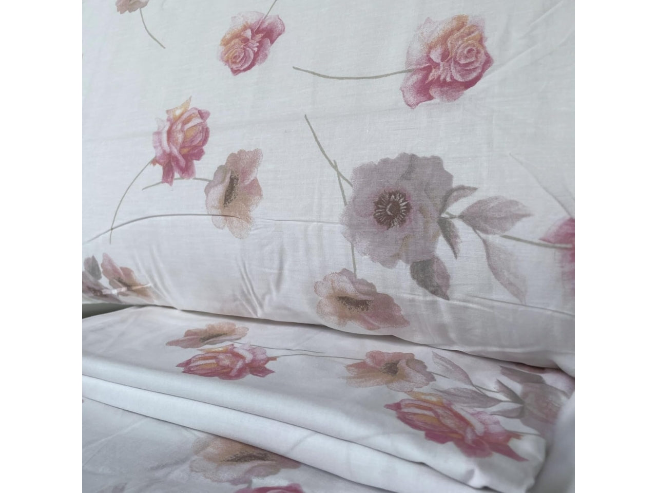 Caleffi lenzuolo flores 2 piazze rosa
