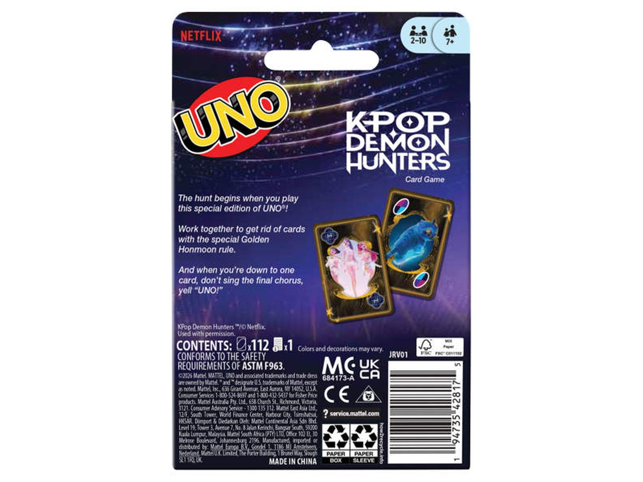 Uno kpop demon hunters
