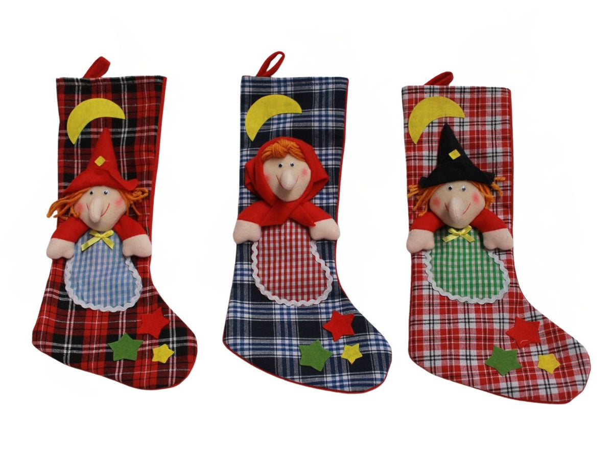 Calza Olga 40cm in cotone scozzese, colori assortiti