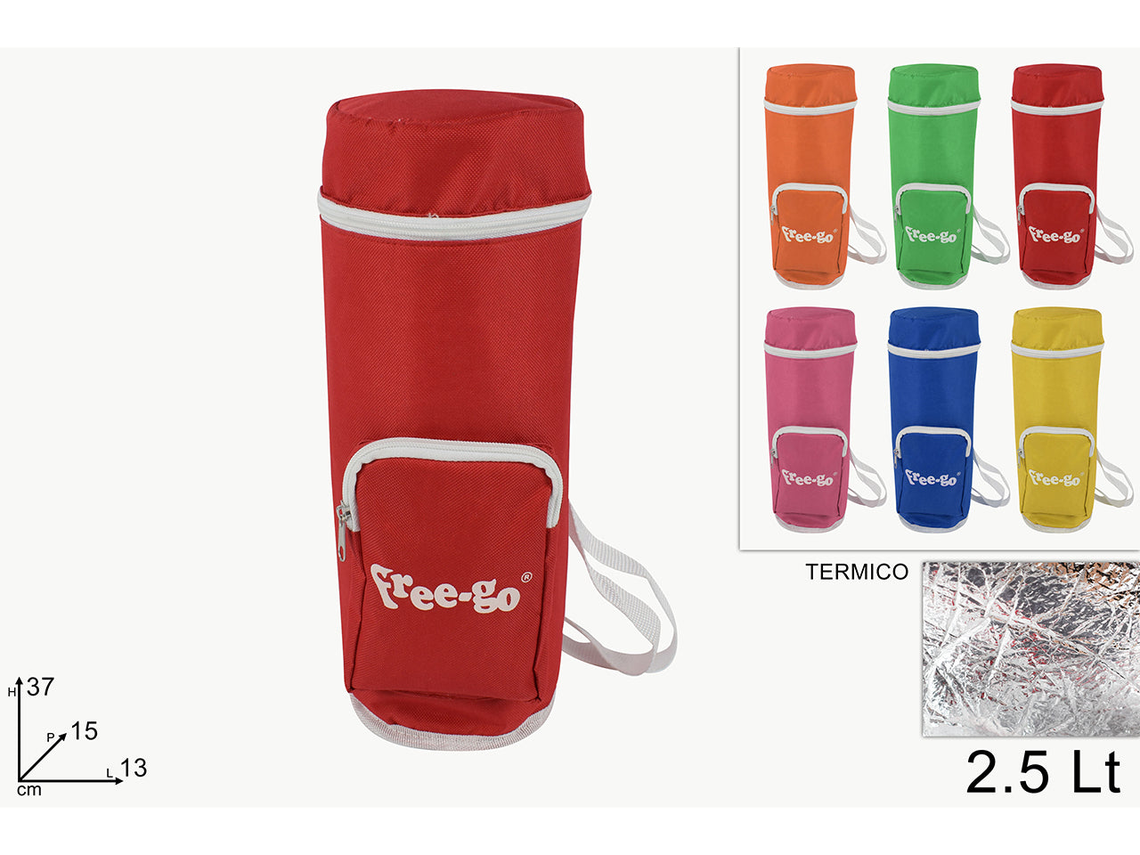 Portabottiglie termico tinta unita 6 assortiti