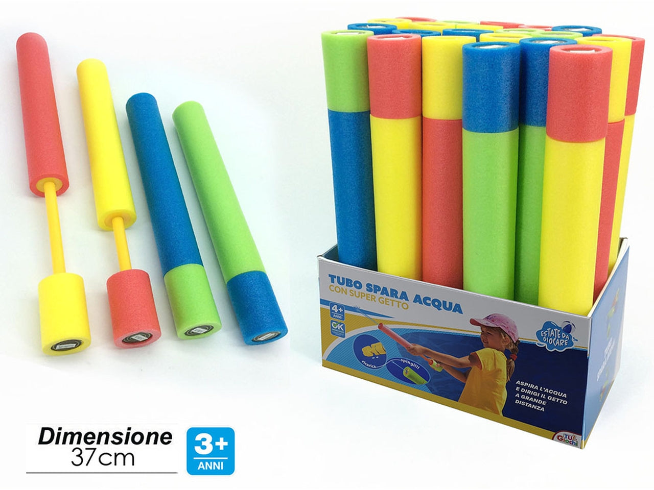 Tubo spara acqua 4 assortiti in display