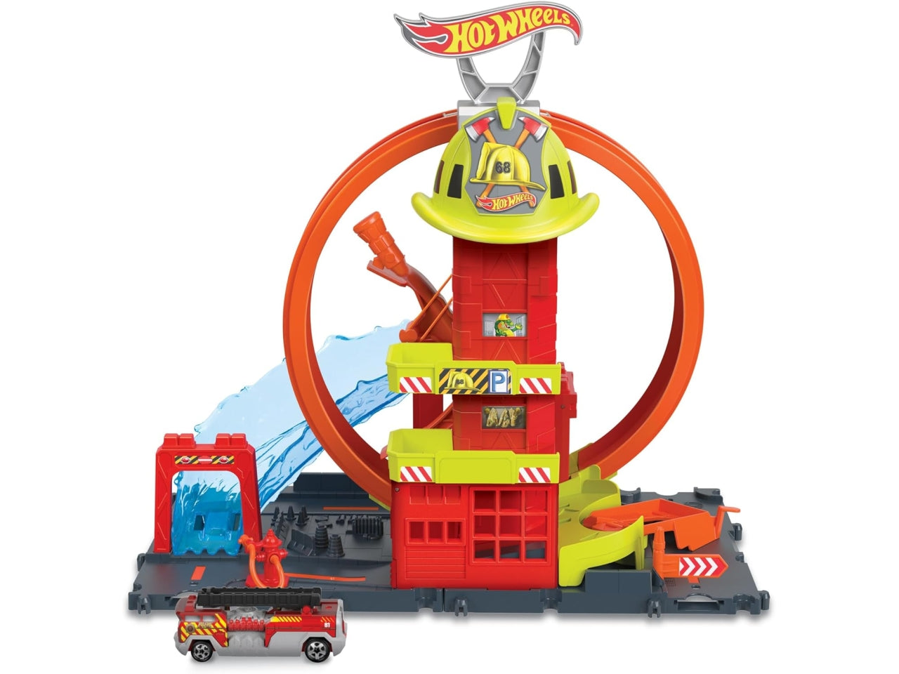 Hot Wheels city super loop fire station