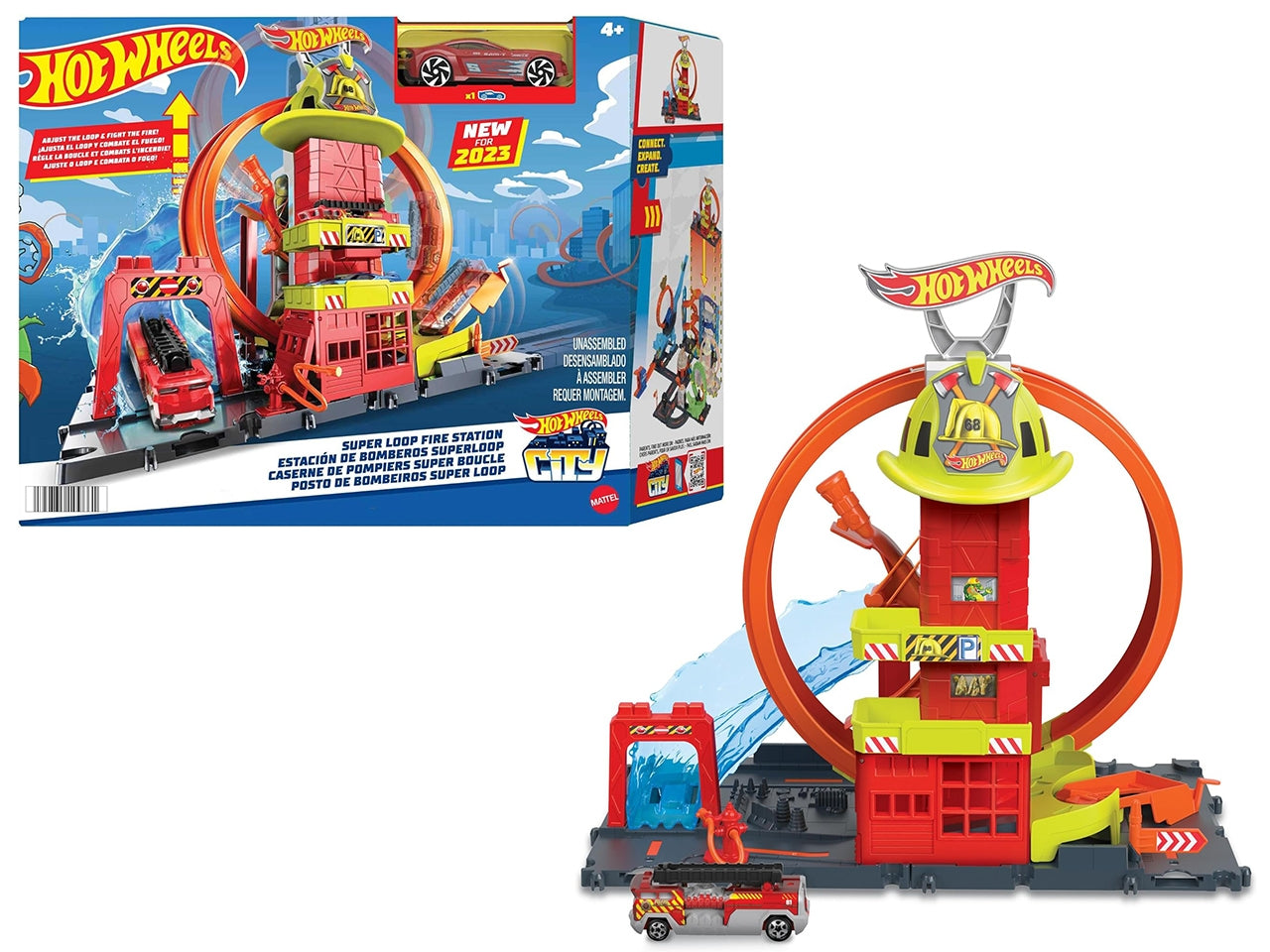 Hot Wheels city super loop fire station