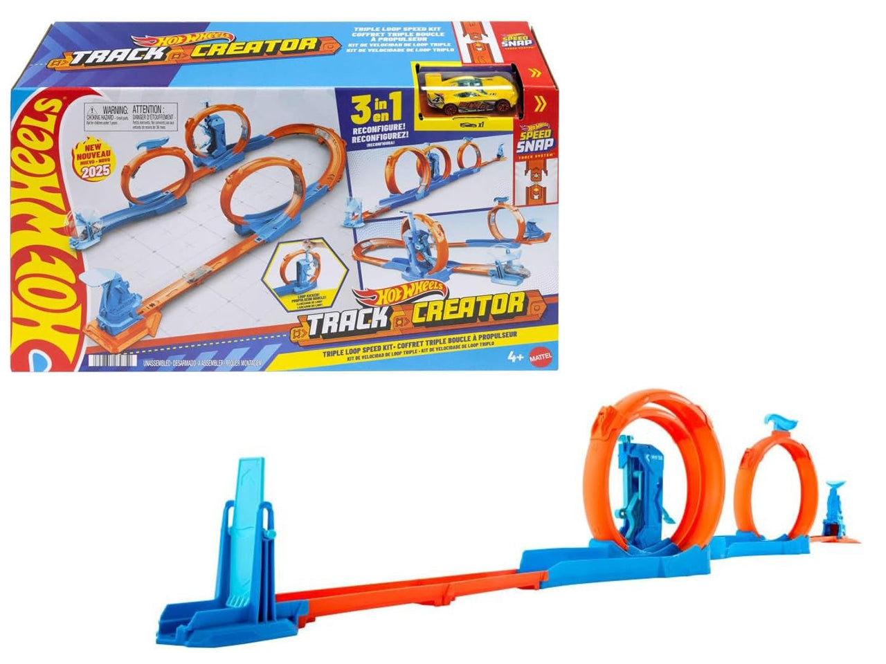 Hot Wheels track creator triple loop speed kit