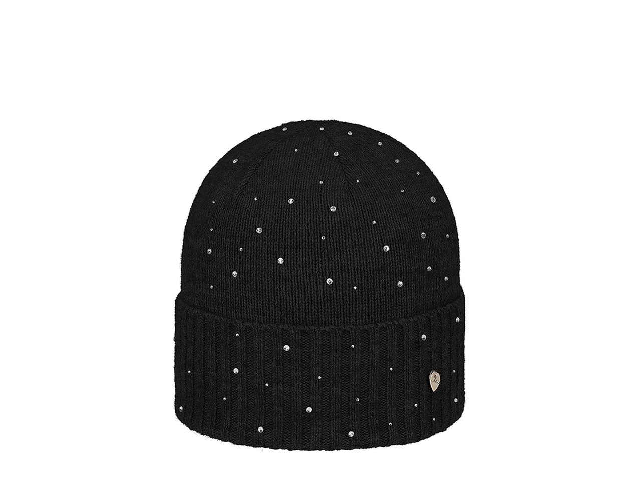 Berretto in maglia con cascata di strass, taglia unica nero