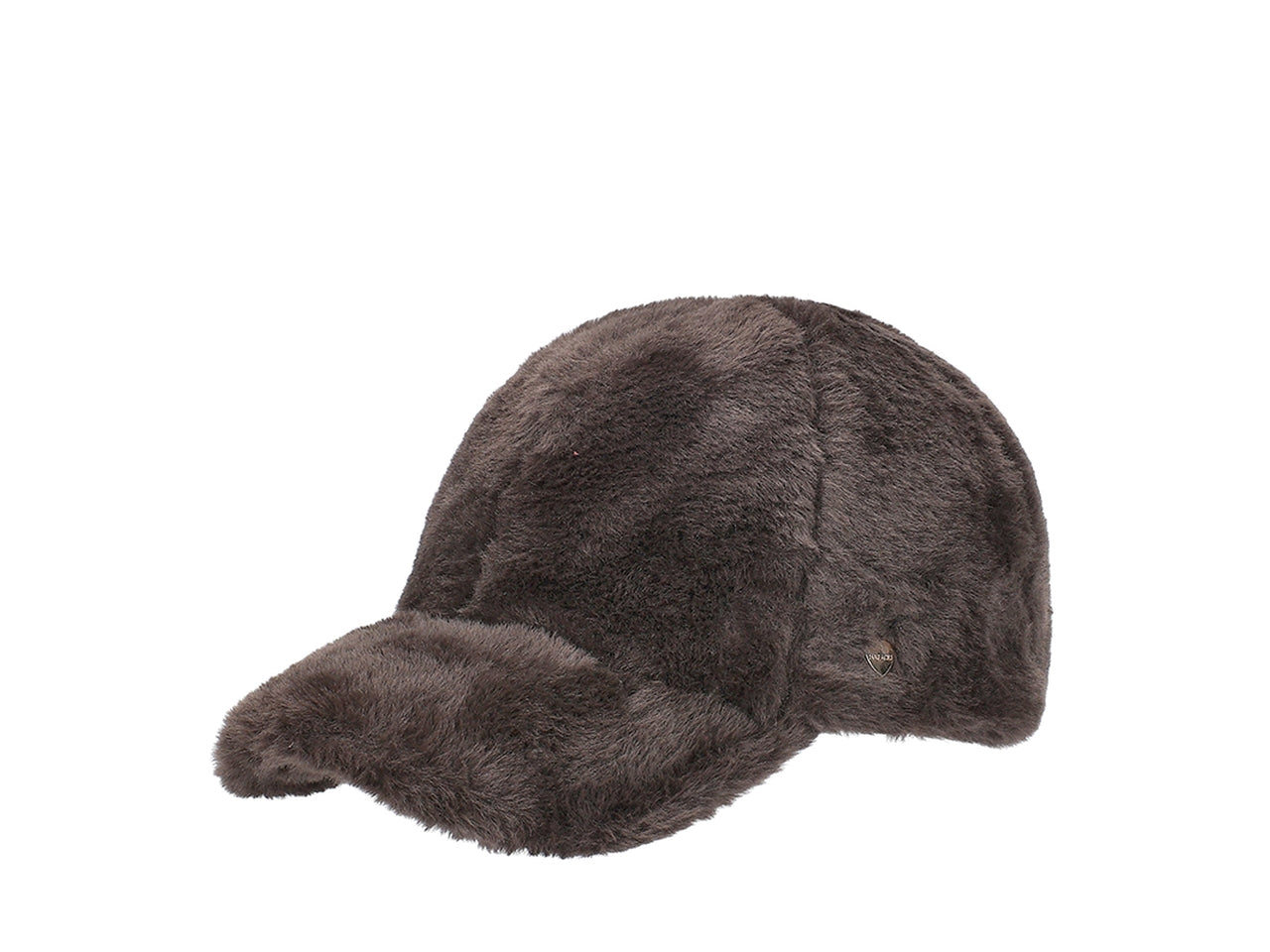 Cappello con visiera in peluche taglia unica maculato marrone