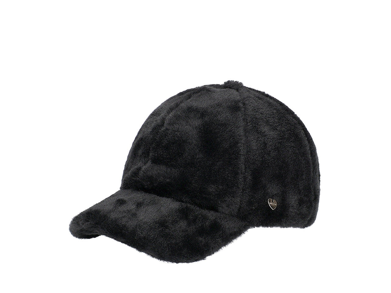 Cappello con visiera in peluche taglia unica nero