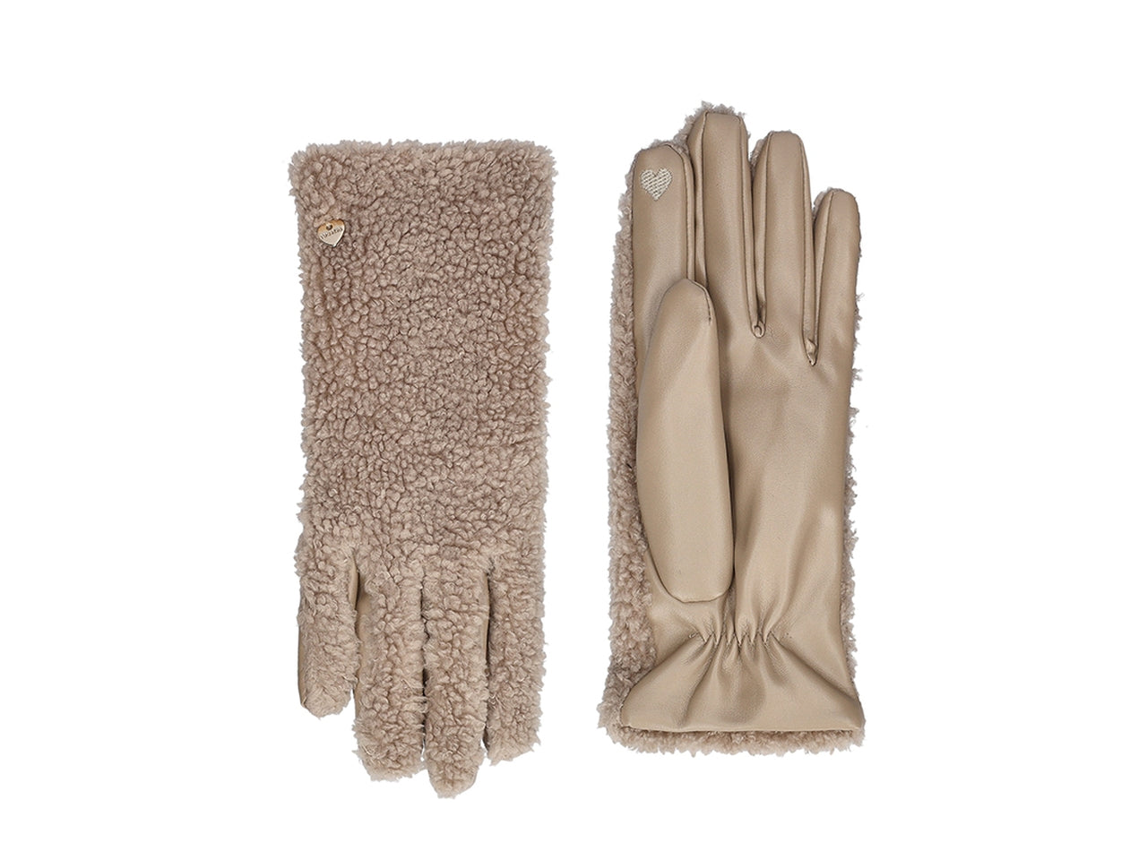 Guanto teddy touch screen, taglia unica, fango