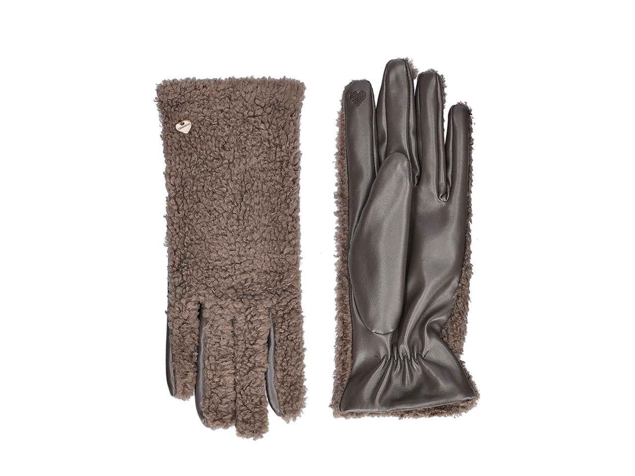 Guanto teddy touch screen, taglia unica, marrone