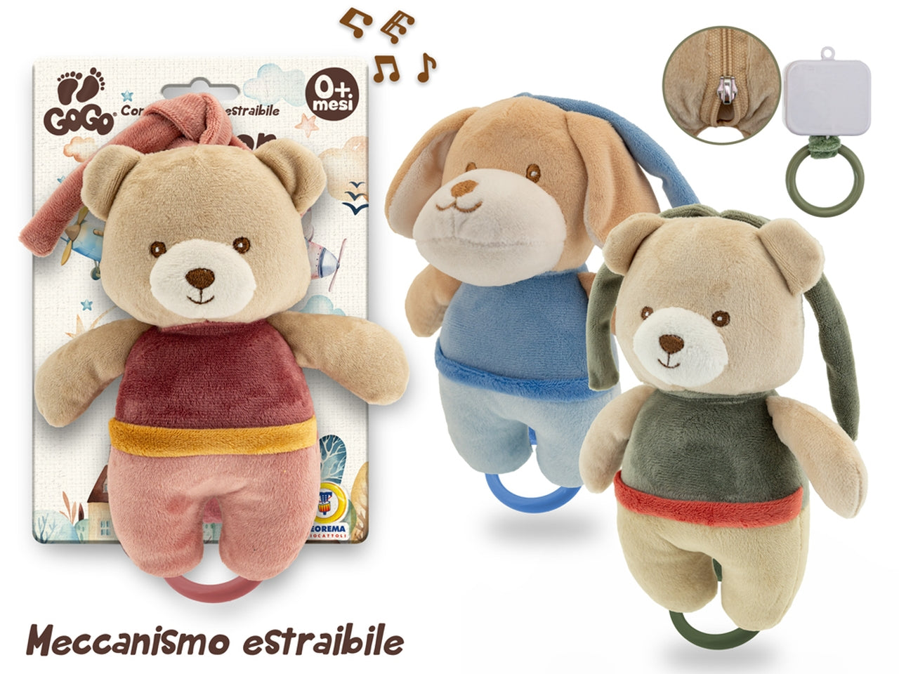 Gogo elite-orsetto morbidoso 21 cm 3 colori assortiti