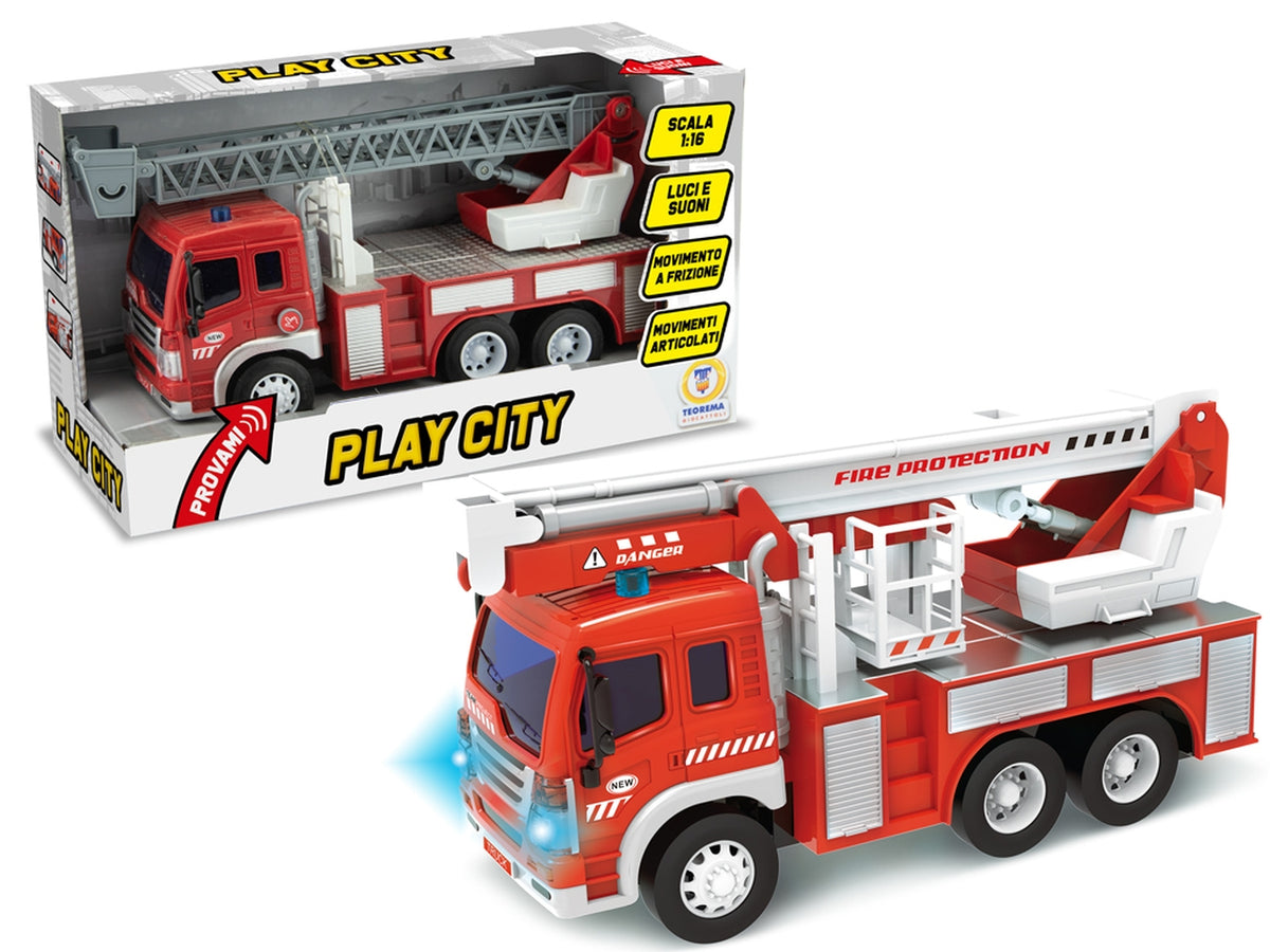 Play city- camion antincendio luci e suoni 2 modelli