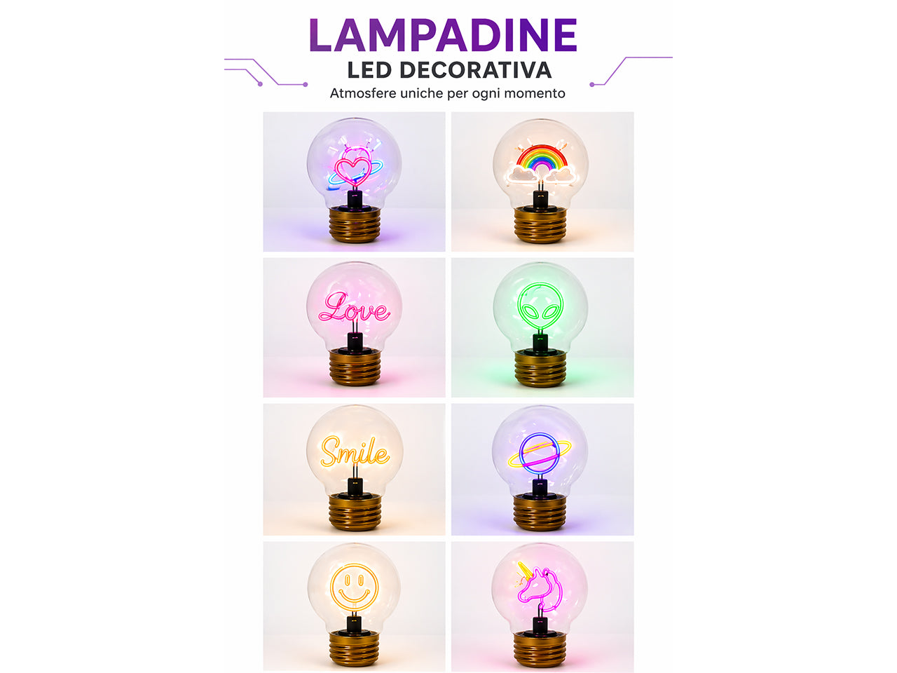 Lampadina luce decorativa d.7x12cm