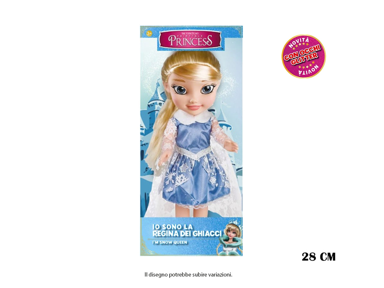 Regina dei ghiacci bambola cm.28 "occhi glitter" in scatola
