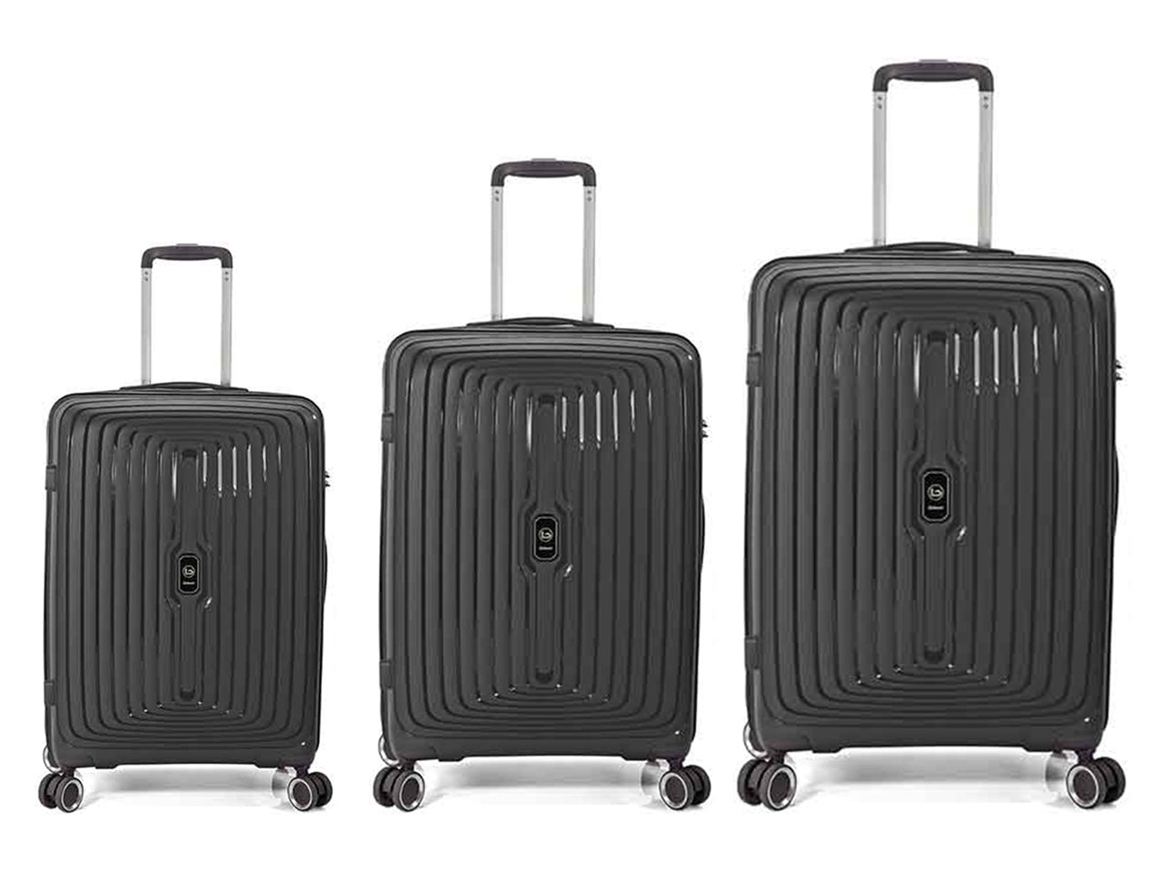 Trolley in polipropilene con 4 ruote doppie set da 3 trolley