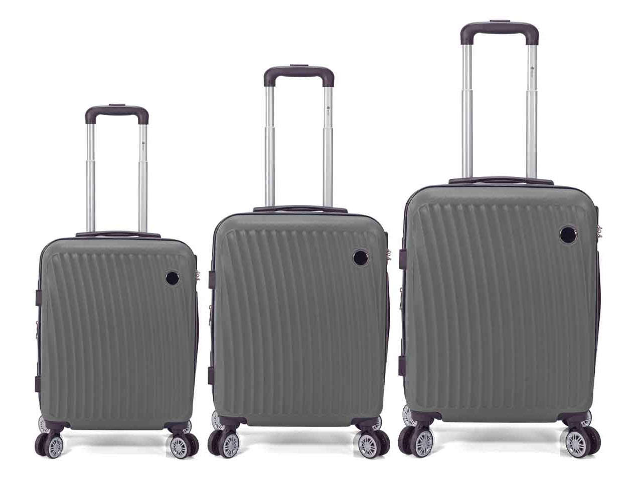 Trolley in abs con 4 ruote doppie espandibile set da 3 trolley