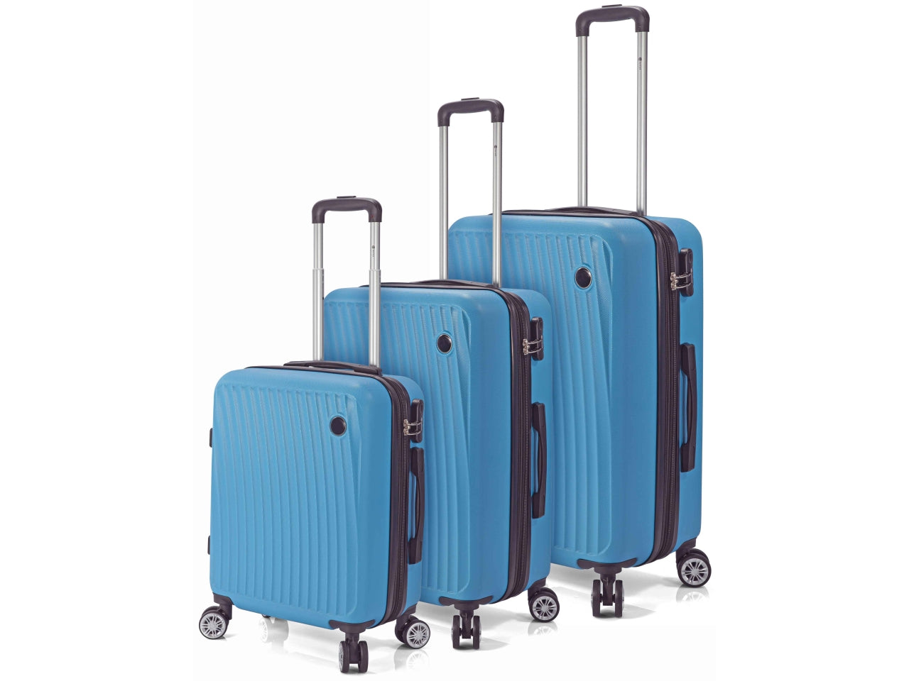 Trolley in abs con 4 ruote doppie espandibile set da 3 trolley