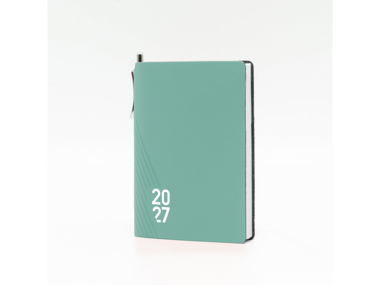 Agenda tascabile Kairos 2027 bigiornaliera 9x11cm in cuoio rigenerato, colori assortiti