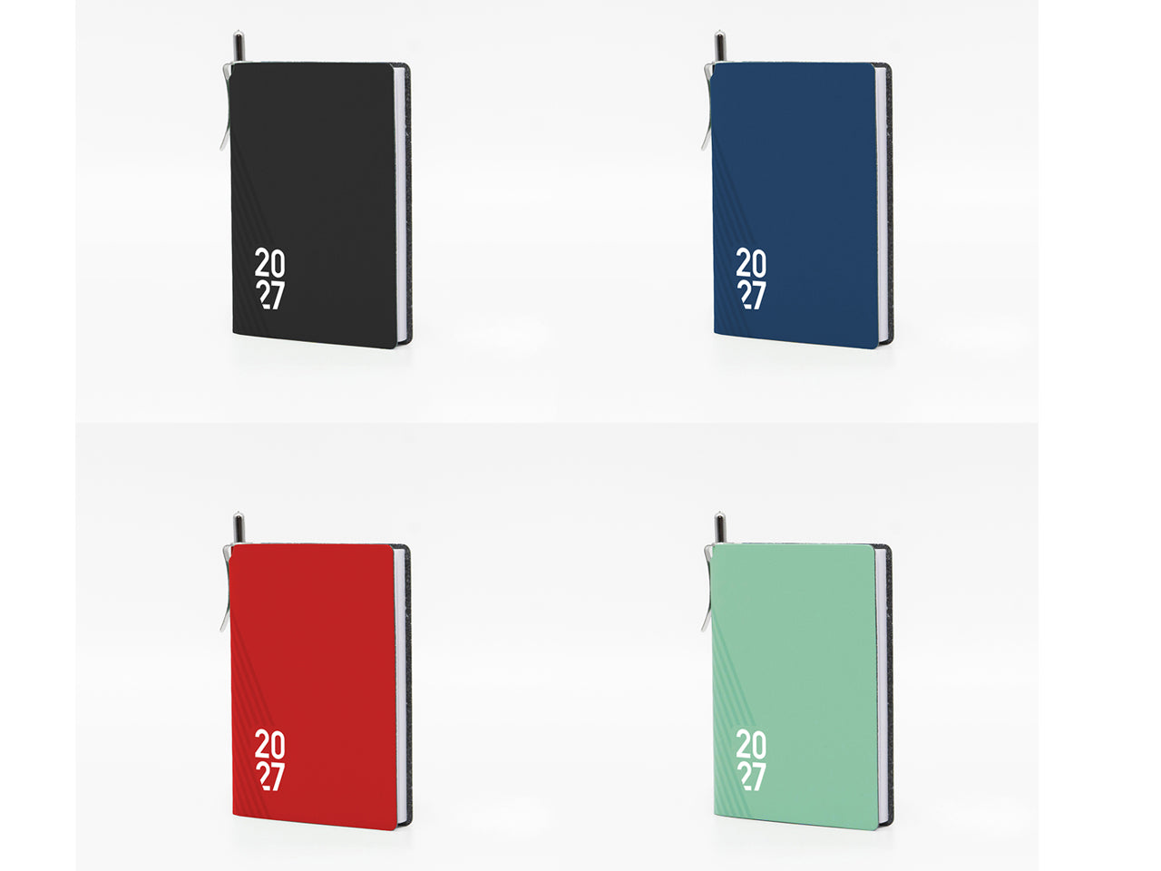 Agenda Kairos 2027 giornaliera 10x15cm in cuoio rigenerato, colori assortiti