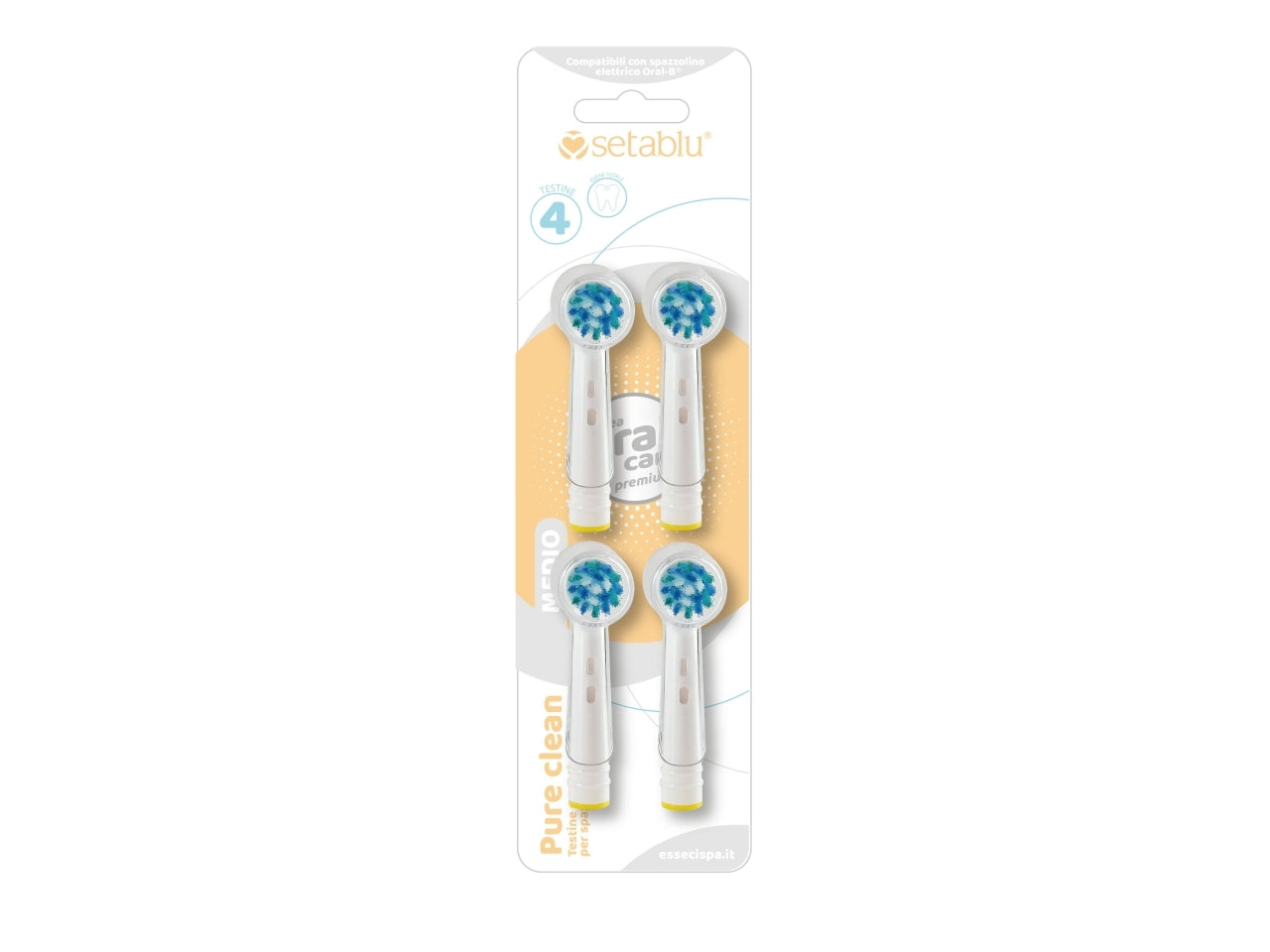 Testine spazzolino elettrico pure clean set da 4 testine