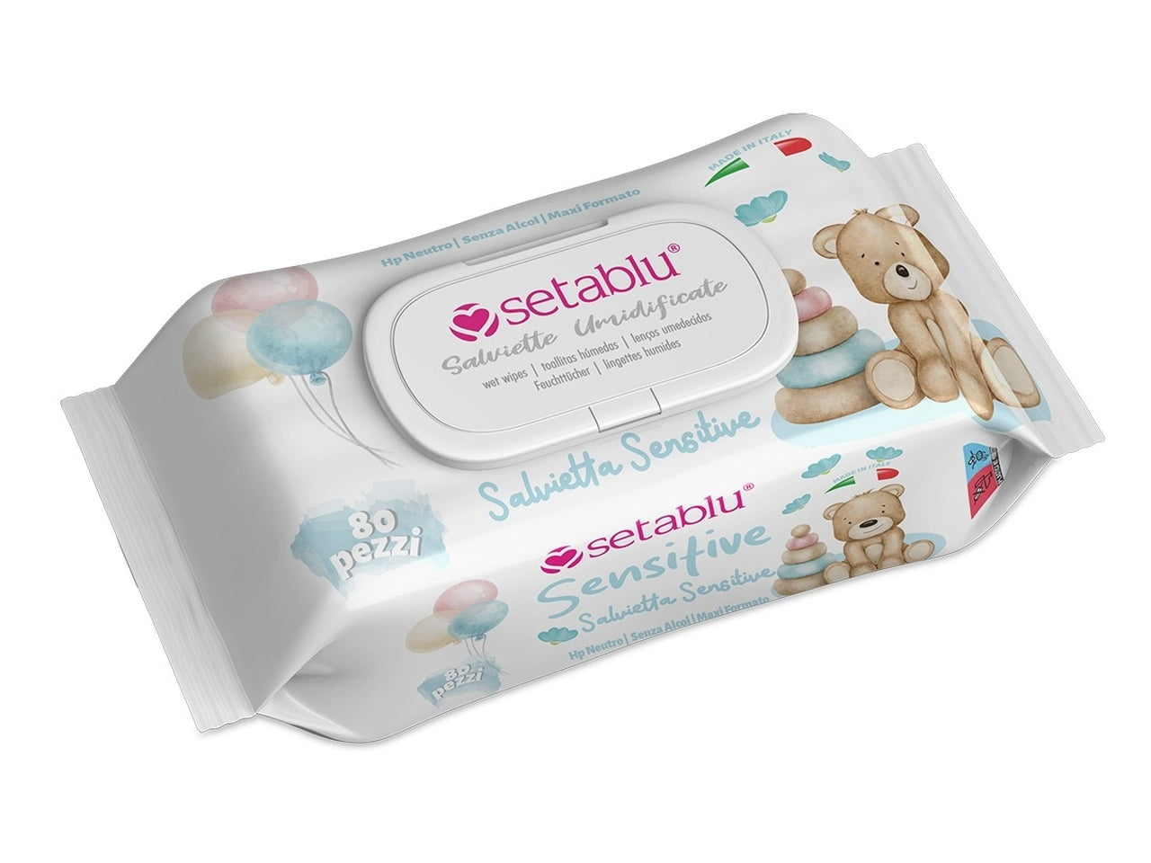 Salviette baby 80pz sensitive set da 80 salviette