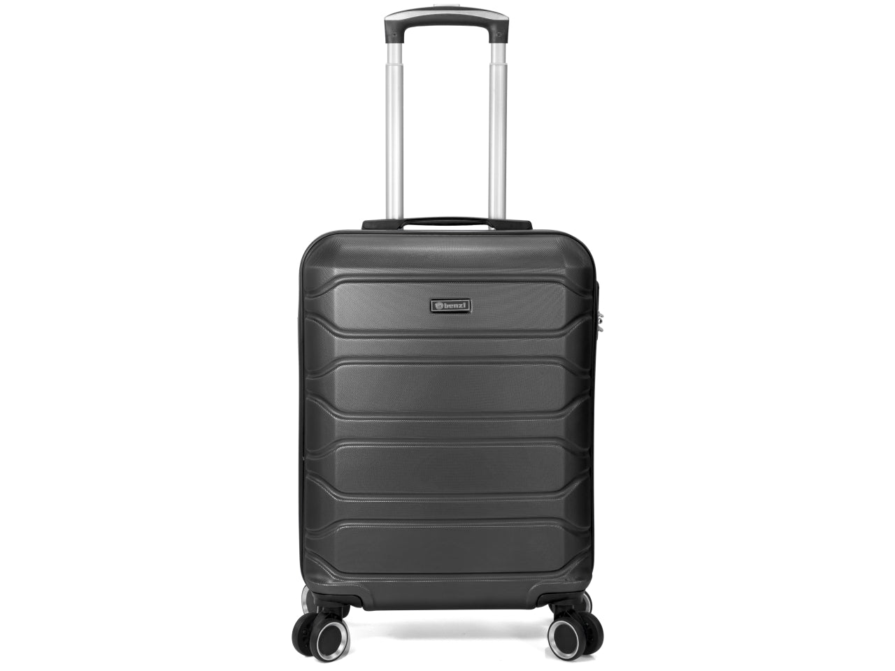 Trolley in abs con 4 ruote doppie nero set da 3 trolley