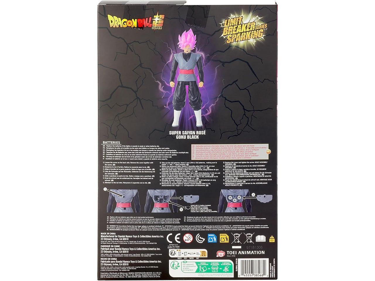 Dragon Ball super Saiyan black rose 30cm  con luci e suoni