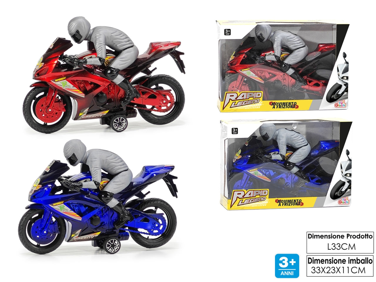 Moto in 2 colori assortiti