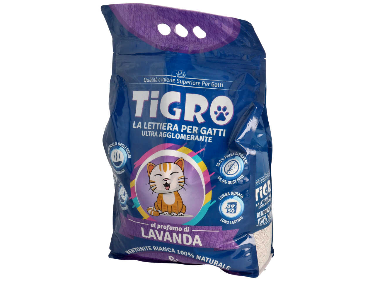 Tigro lettiera per gatti 6lt lavanda