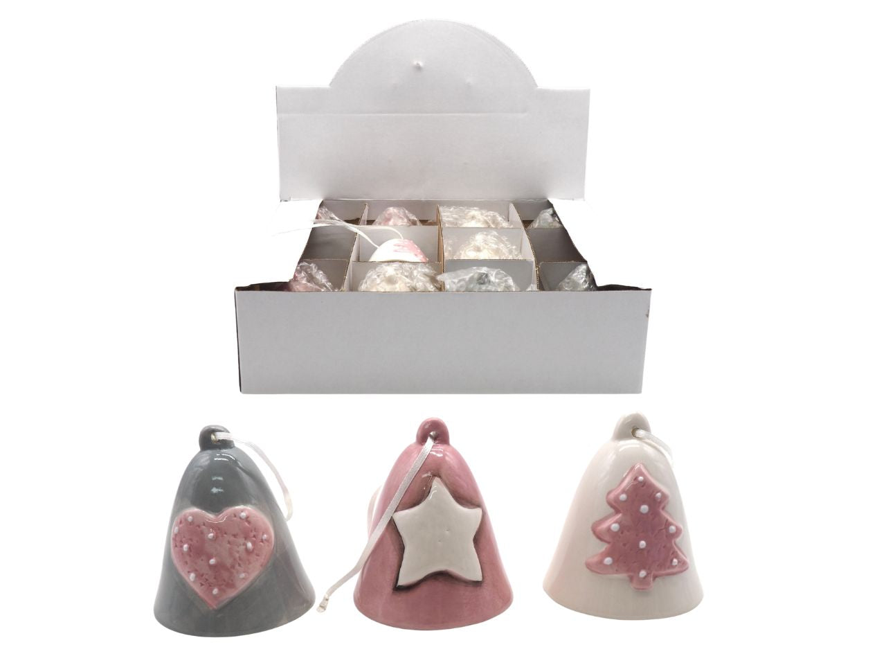 Campanella da appendere 7xh.8cm, decori e colori assortite