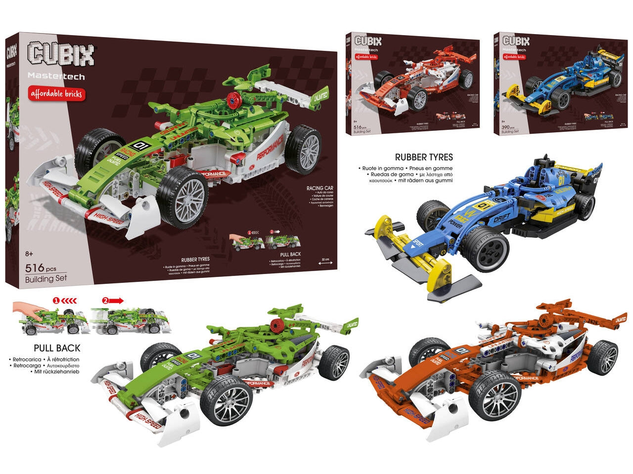 Cubix auto formula con retrocarica in 3 assortimenti