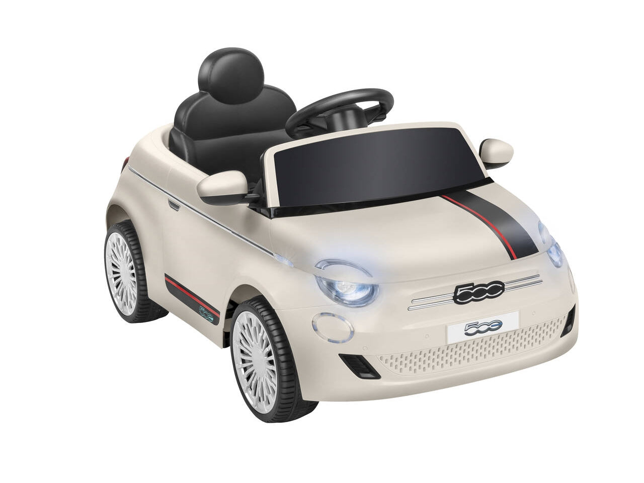 Auto Fiat 500 con radiocomando 12,6v 4,5ah bianca