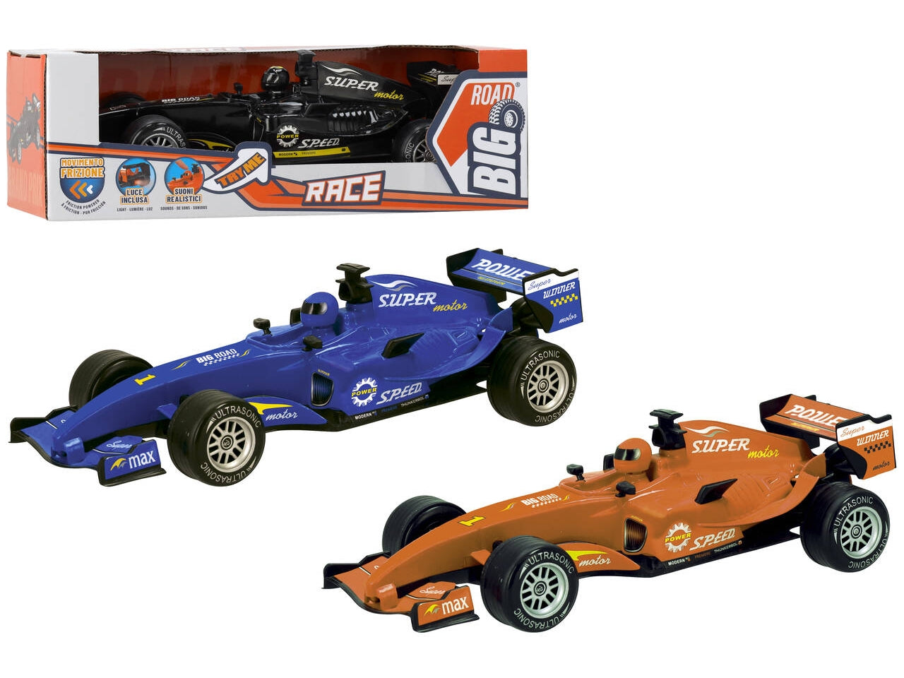 Auto formula a frizione con luci e suoni try me, 3 coori assortiti