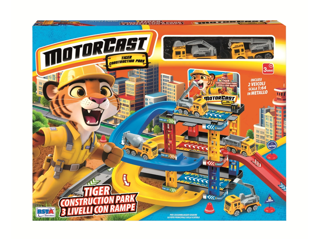 Motorcast garage con 2 automezzi die cast