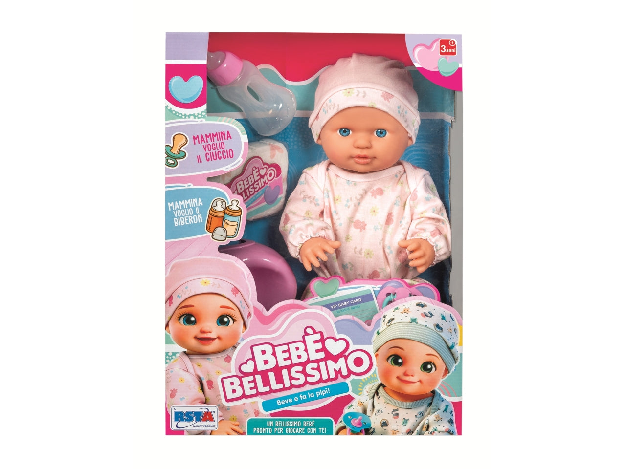 Bambola bebe bellissimo 40cm beve e bagna