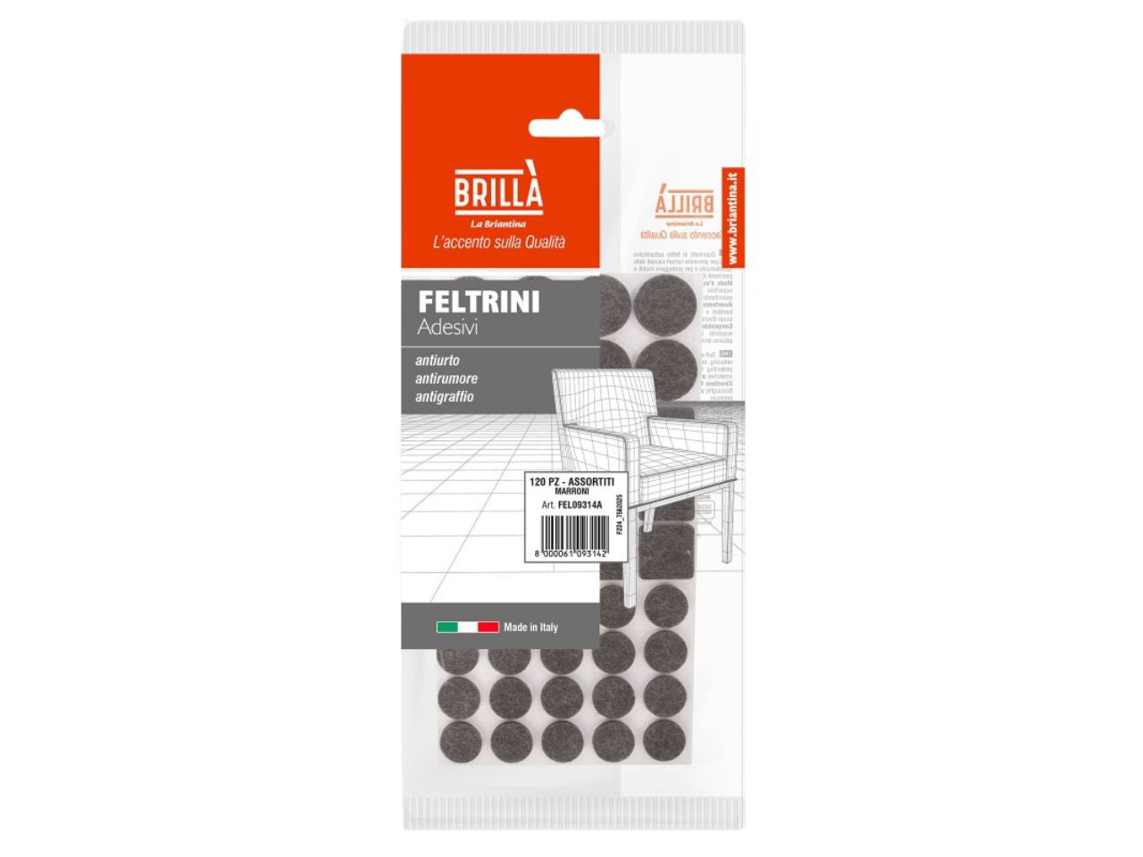 Feltrini marroni 120 pezzi assortiti