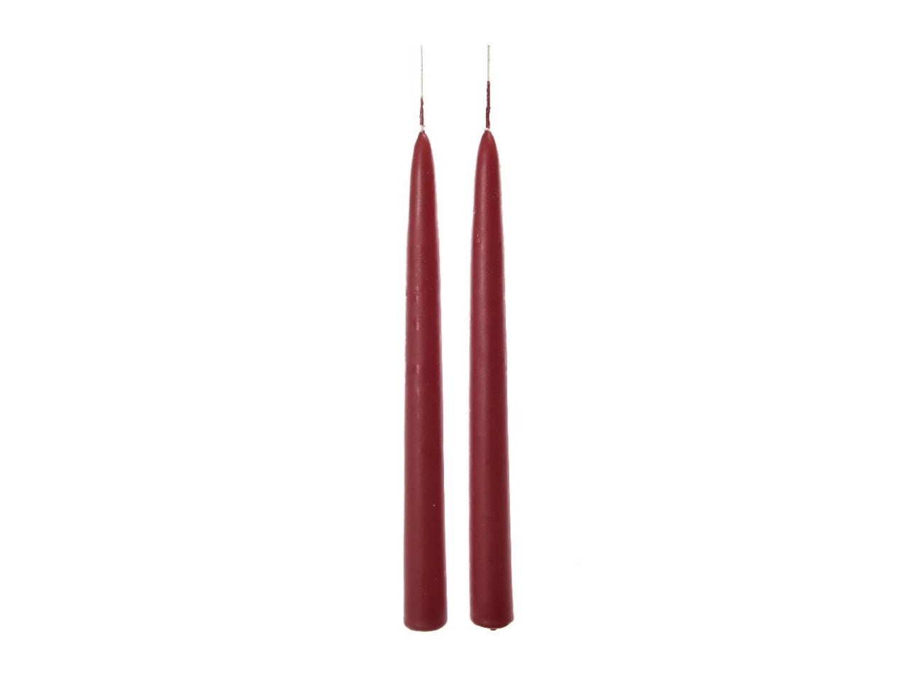 Candela stelo 25x2,2cm 2 pezzi bordeaux lucido