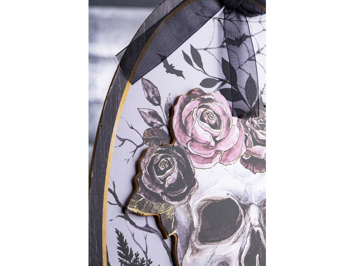 Quadro d'appendere skull lady in mdf h.35cm