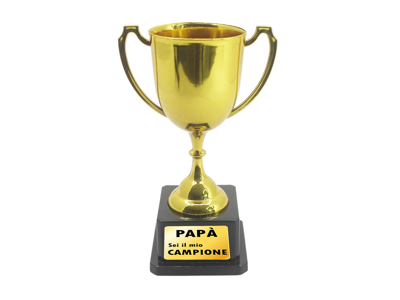 Coppa 18cm in plastica "sei il mio campione papÃ "