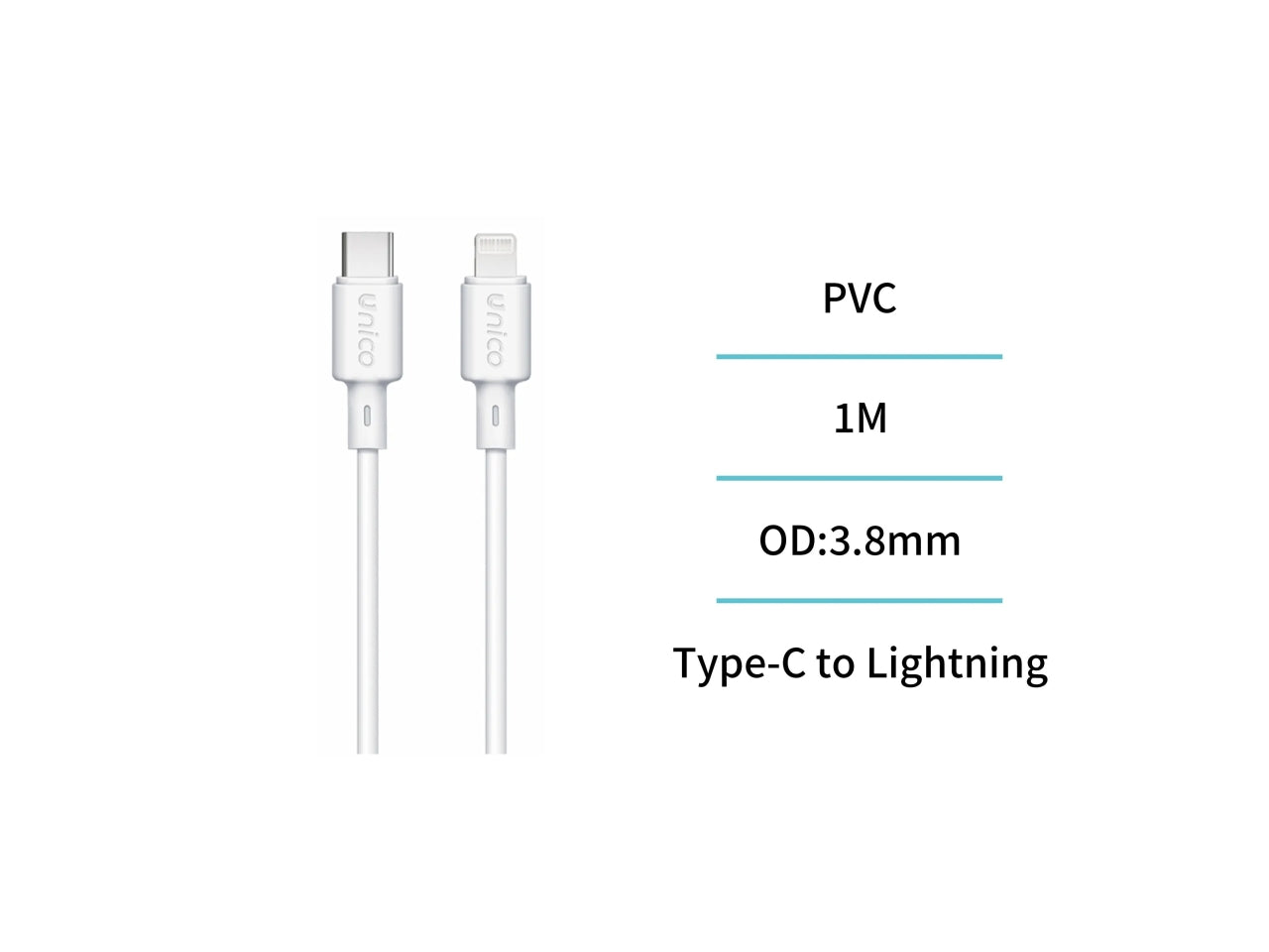 Cavo type-C+IPX 30W 1mt bianco