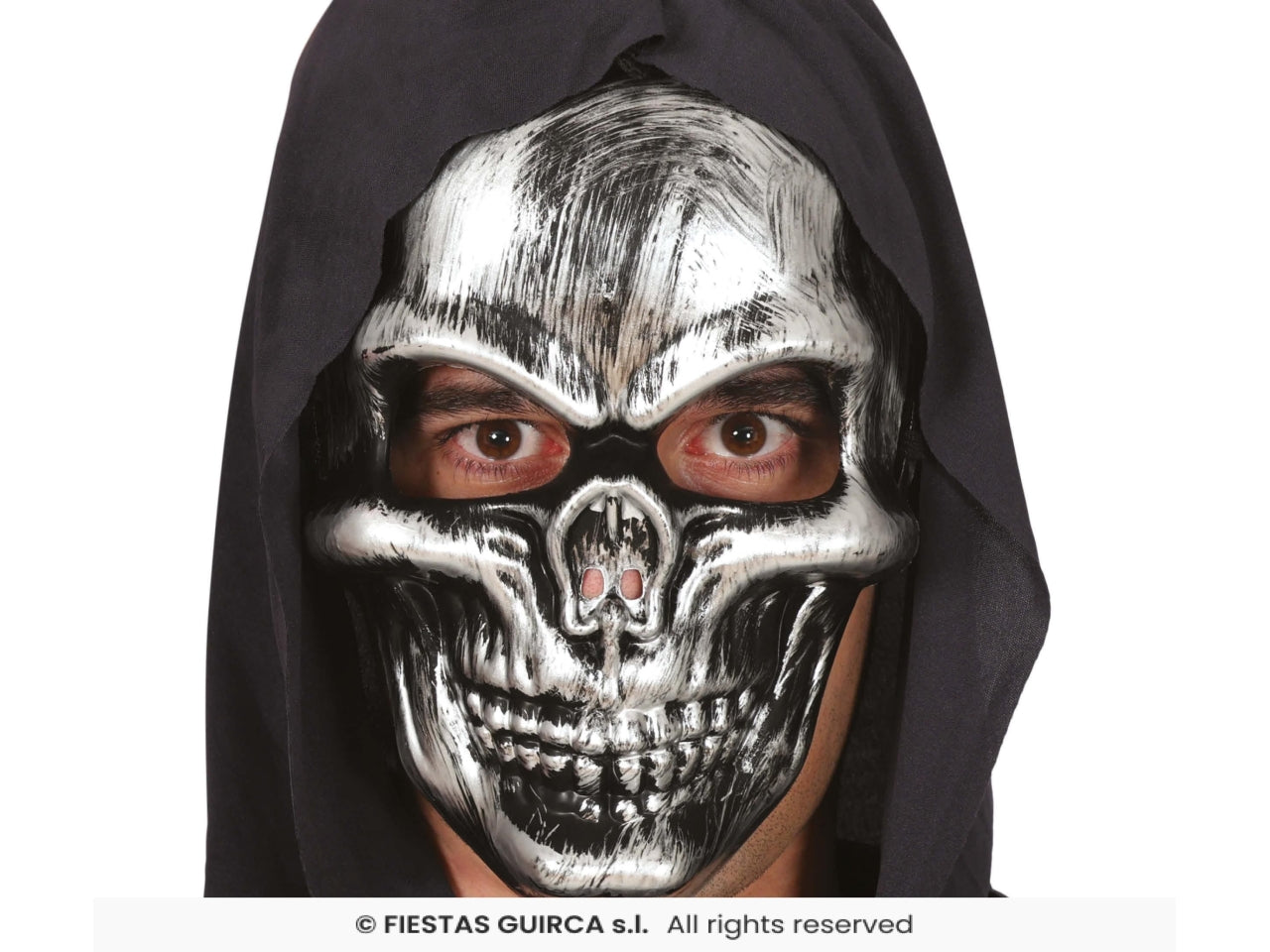 Maschera teschio in pvc grigia